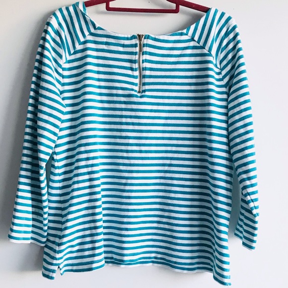 ๐Old Navy Medium Size White With Green Stripes Long Sleeves Top - Picture 10 of 12